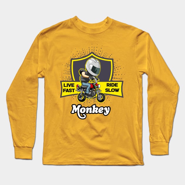 Honda Monkey LIVE FAST RIDE SLOW new Long Sleeve T-Shirt by wankedah